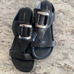 Donald J Pliner snakeskin patent leather sandal